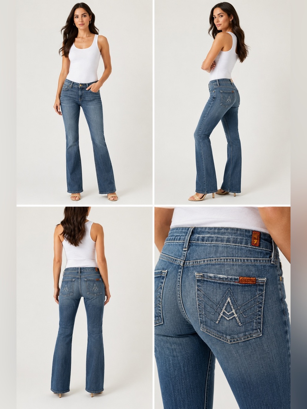 7 For All Mankind Dojo Bootcut Jeans Women’s Size 29 Medium Wash Stretch denim